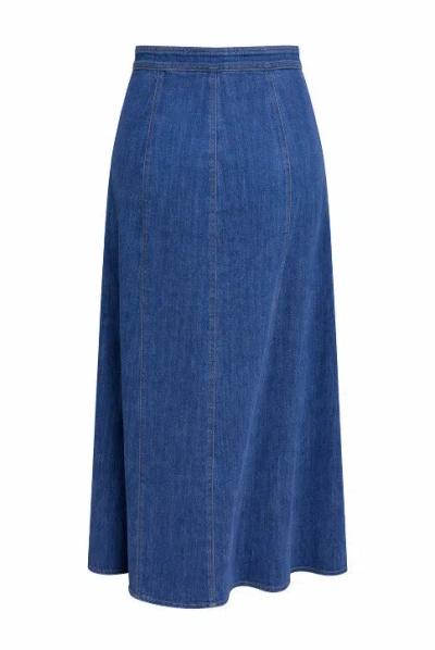 Exquise Women's Blue Aliana Denim Midi Skirt - Indigo