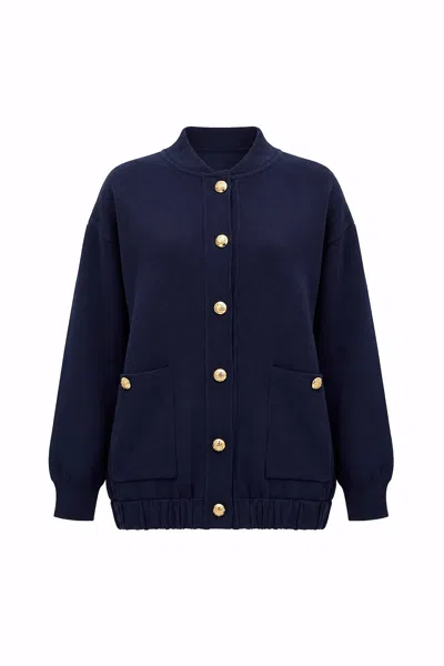 Exquise Women's Blue Barbara Knit Cardigan – Navy