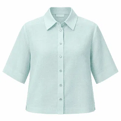 Exquise Women's Blue Calve Half Sleeve Shirt - Turquoise