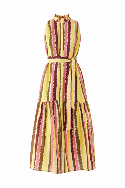 Exquise Women's Bobo Dress - Multi Color In Pink/white/yellow