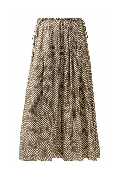 Exquise Women's Dalia Midi Elasticized Skirt - Multi Color In Brown