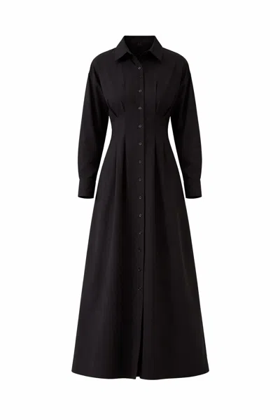 Exquise Women's Fitted Waist Shirt Billie Dress – Black
