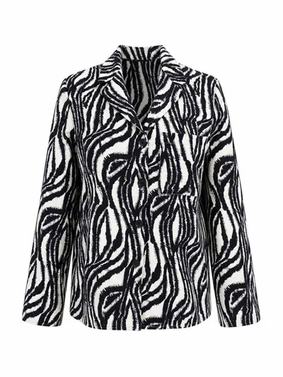 Exquise Women's Grey / Black Adelaide Zebra Print Shirt - Multi Color