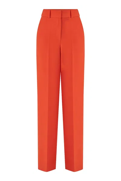 Exquise Women's High Waist Straight Cut Trouser In Orange