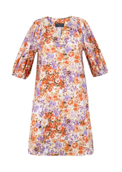 Exquise Women's Jayleen Mini Dress – Multi Color In Orange/purple/white