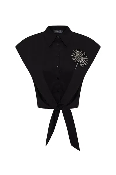 Exquise Women's Kimberly Embellished Shirt - Black In Multi