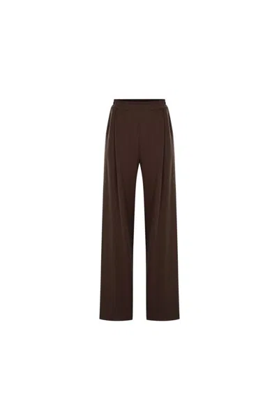 Exquise Women's Kira K.pants   Wide Leg Knit Pants - Brown