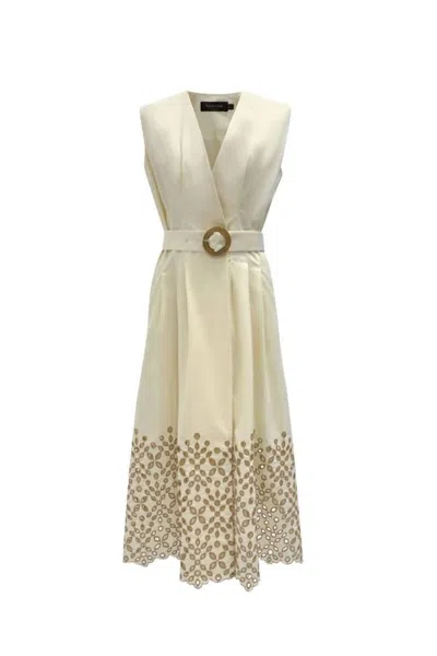 Exquise Women's Mackenzie Midi Dress In Cream In Neutral