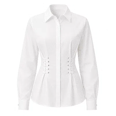 Exquise Miya Cuffed Shirt In White