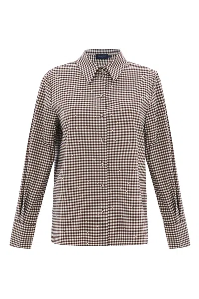 Exquise Women's Neutrals / Brown Jamie Plaid Shirt - Ecru In Silver