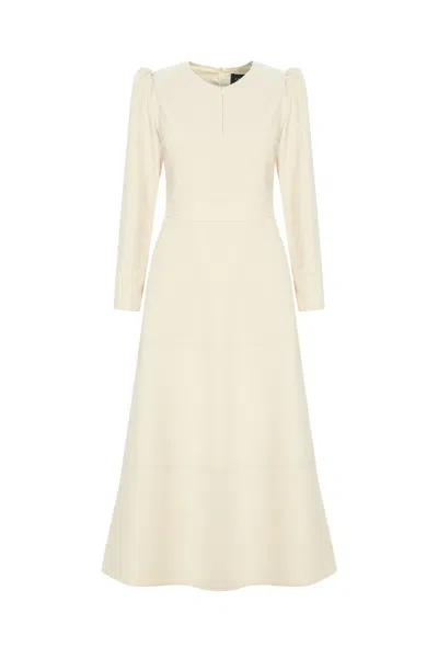 Exquise Women's Neutrals Crew Neck Dress – Ecru In Sand