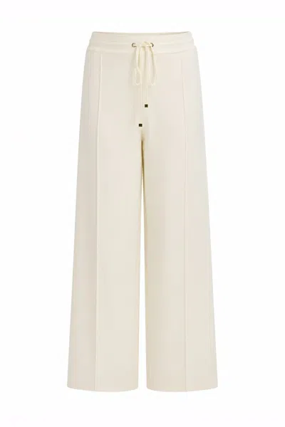 Exquise Women's Neutrals Drawstring Knitted Trousers – Ecru In White