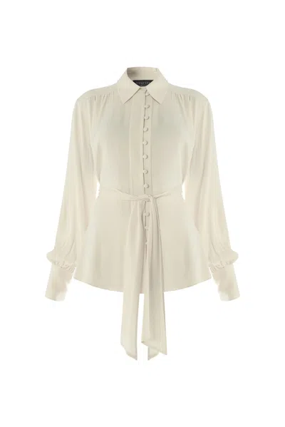 Exquise Women's Neutrals Harlee Long Sleeve Harlee Shirt - Ecru
