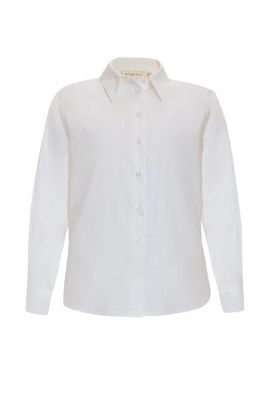 Exquise Women's Neutrals Inara Shirt  Buttoned Woven Shirt - Ecru In White