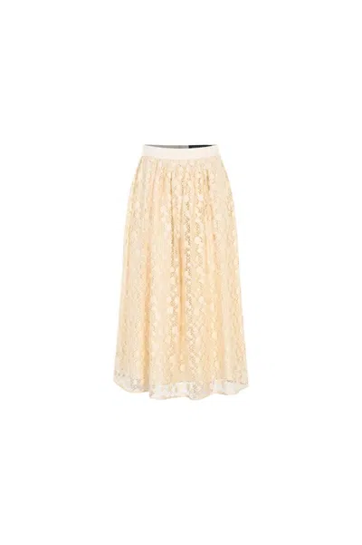 Exquise Women's Neutrals Lainey Midi Skirt - Ecru In Gold