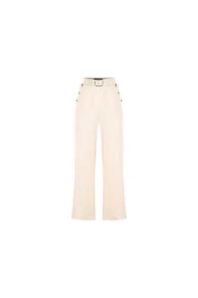 Exquise Women's Neutrals Regular Refined Creased Wide-legs Ember Pants - Ecru In Nude