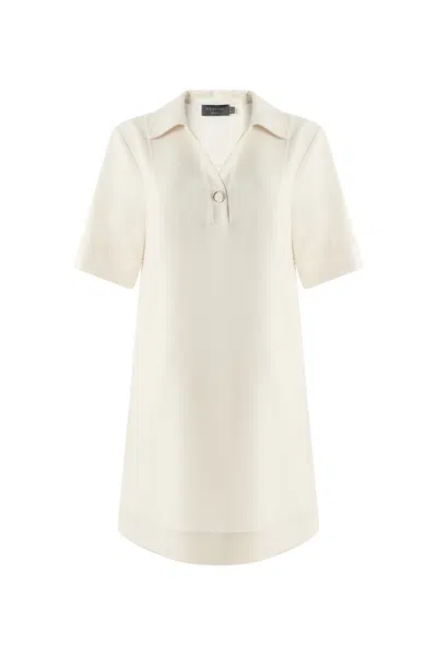 Exquise Women's Neutrals Regular Short Sleeve Shirt Janelle Dress - Ecru In Nude
