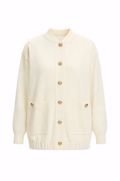 Exquise Women's Neutrals / White Barbara Knit Cardigan – Ecru