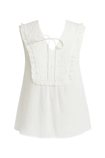 Exquise Women's Neutrals / White Chanler Sleveeless Lace Blouse - Ecru