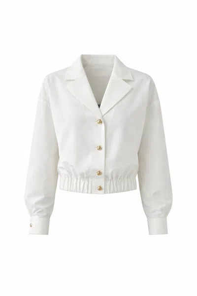 Exquise Women's Neutrals / White Regular Shawl Collar Jacket - White In Gray