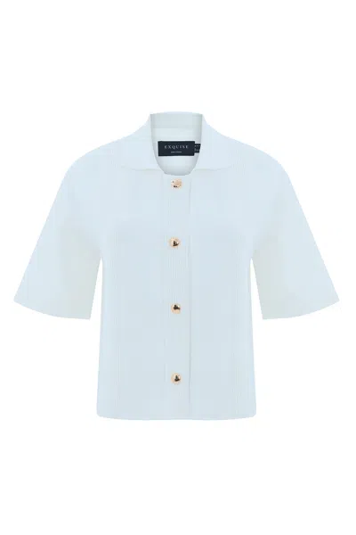Exquise Women's Neutrals / White Regular Short Sleeve Poplin Mariyln Shirt - Ecru