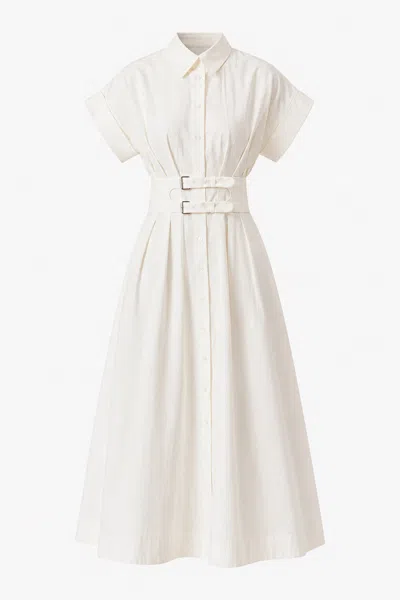 Exquise Women's Neutrals / White Samantha Midi Dress - Ecru