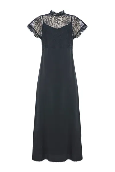 Exquise Women's Regular Fit Crew Neck Dress - Black