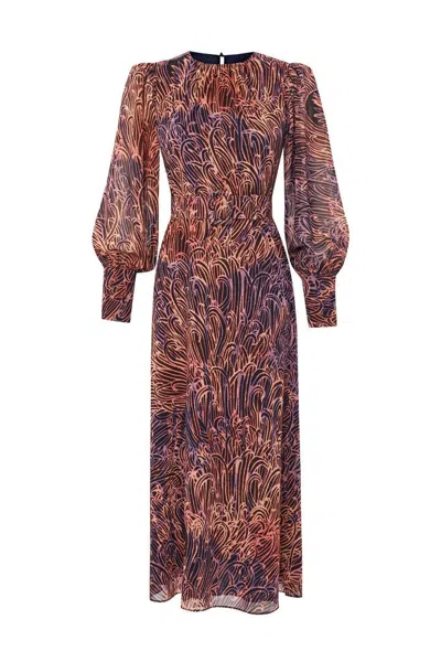 Exquise Women's Regular Fit Midi Dress - Multi Color