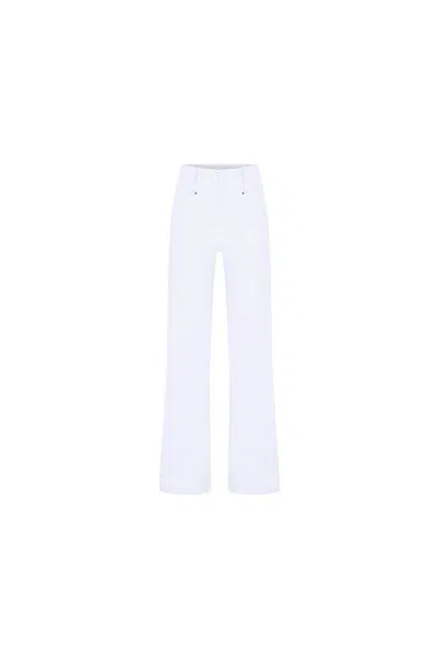 Exquise Women's Regular High-waisted Flare Stevie Denim - White
