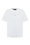 Exquise Women's Regular Oversized Embroidered Teagan Tee - White In White