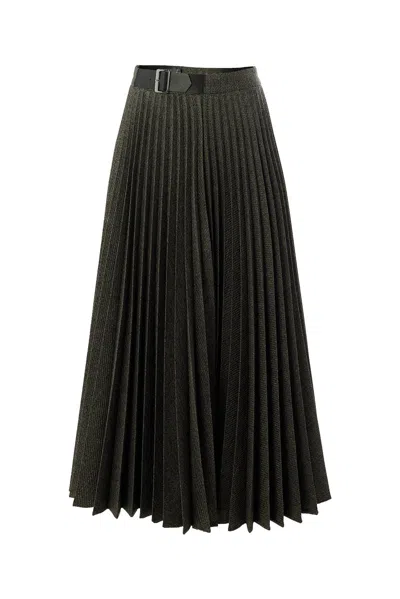 Exquise Women's Regular Pleated Midi Skirt - Grey In Gold
