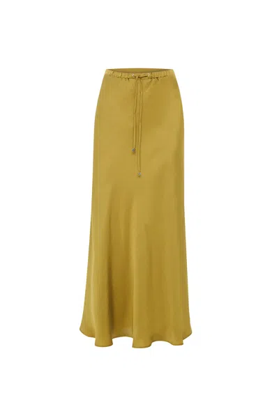 Exquise Women's Regular Pocketed Midi Skirt - Green