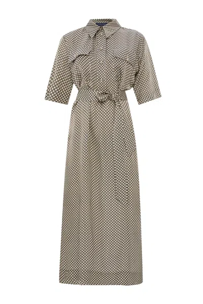 Exquise Women's Regular Shirt Collar Sasha Dress - Multi Color In Neutral