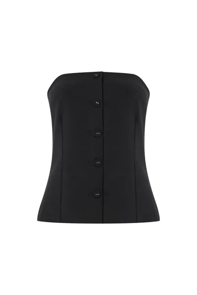 Exquise Women's Regular Strapless Button-front Bustier - Black In Blue