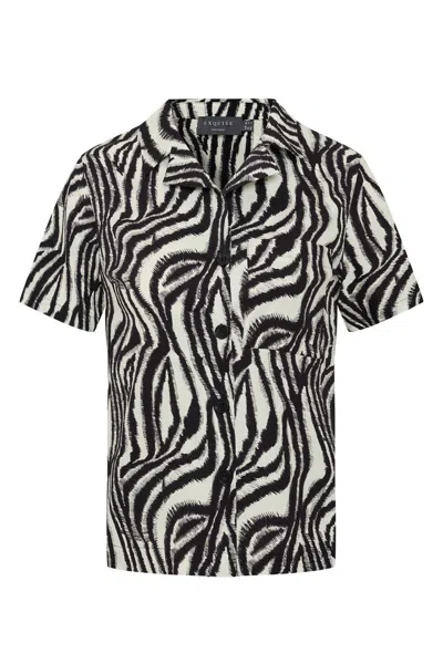 Exquise Women's Regular Zebra Print Cotton Adelaide Shirt - Black In Multi