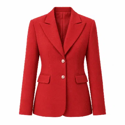 Exquise Shirt Collar Tailored Jacket In Red