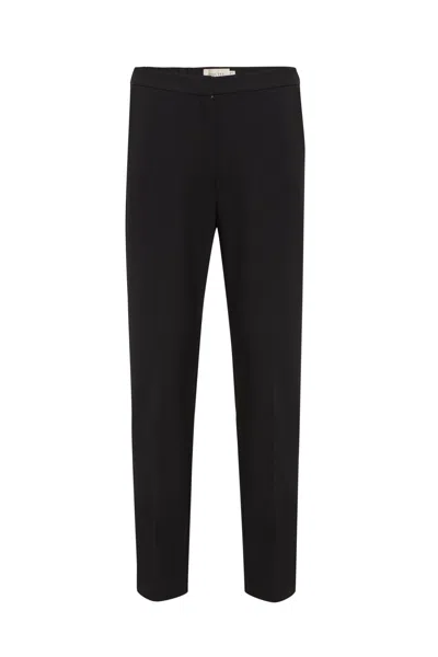 Exquise Women's Slim Fit High Waist Woven Pants - Black