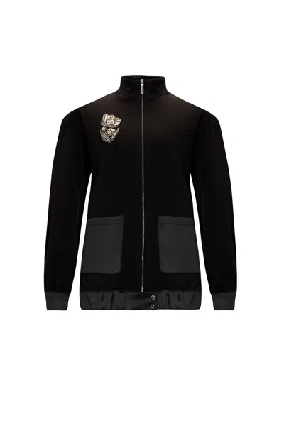 Exquise Women's Stone Embellished Regular Knit Jacket - Black