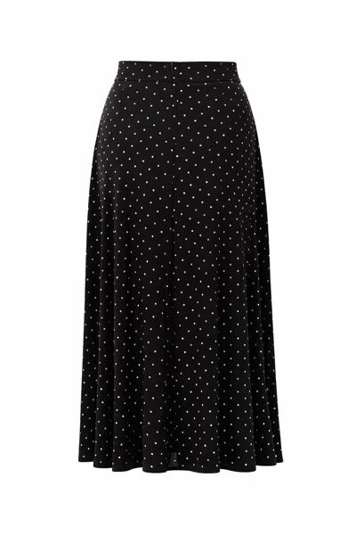 Exquise Women's Stone Knit Midi Bobby Skirt – Black In Multi