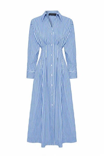 Exquise Women's Sutton Collar Midi Dress - Blue
