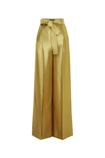 Exquise Women's Tie-waist Gold Altair Pants – Yellow