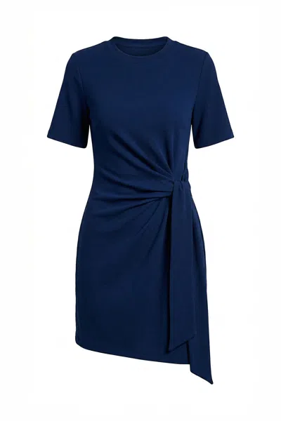 Exquise Women's Velvet Dress- Navy Blue