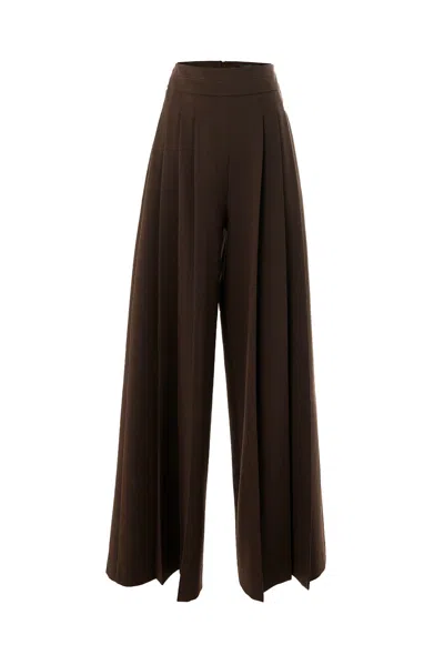 Exquise Women's Wide-leg Back-pocketed Irene Pants - Brown