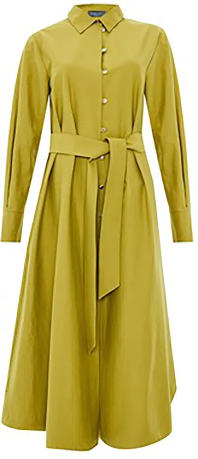 Exquise Women's Yellow Mckinley Midi Dress - Green
