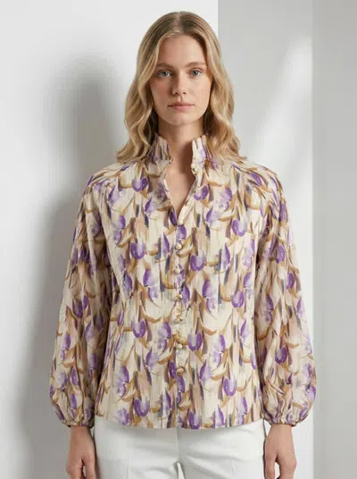 Exquise Yesenia High Neck Shirt In Multi Color