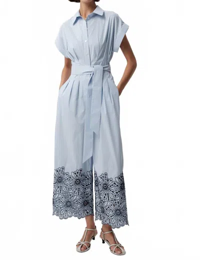 Exquise Zoie Wide Leg Jumpsuit In Multi Color In Blue