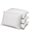 EXQUISITE 100% COTTON DOBBY-BOX SHELL FIRM BACK/SIDE SLEEPER DOWN ALTERNATIVE PILLOW, SET OF 4