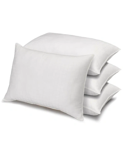 Exquisite 100% Cotton Dobby-box Shell Firm Back/side Sleeper Down Alternative Pillow, Set Of 4 In White