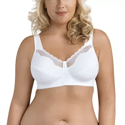 Exquisite Form Fully Unlined Wireless Full Coverage Bra 5100535 In White