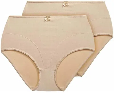 Exquisite Form Women's 2-pack Basic Shaper Brief Panty In Nude In Brown